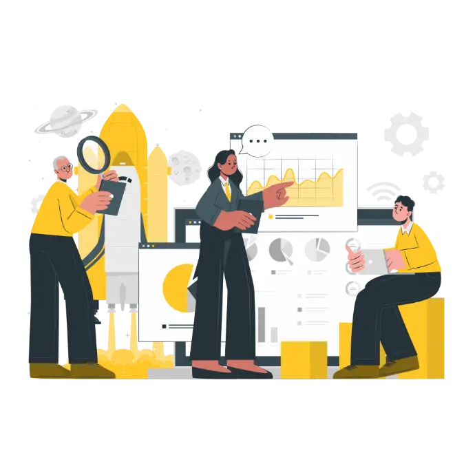 فريق تقني يعمل على تصميم وتطوير حلول رقمية مبتكرة